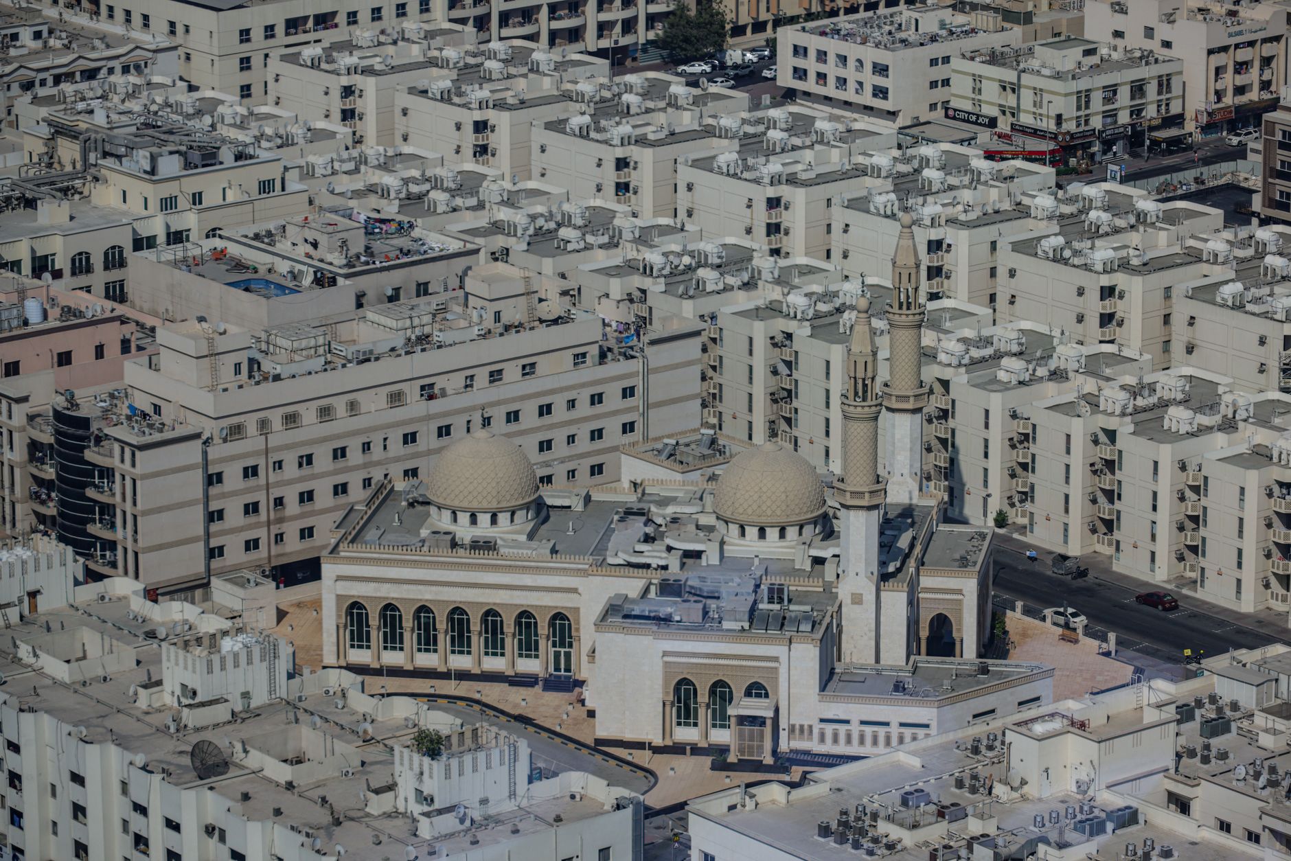 A Dubai neighborhood mosque — the Islamic calendar sets the rhythm of the UAE's floating holidays
